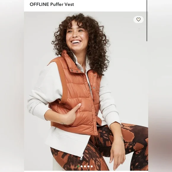 Aerie Offline Puffer Vest in Jupiter Brown , Medium - Picture 1 of 11
